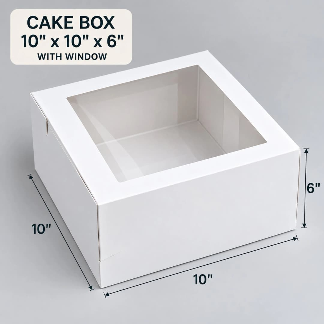 Cake Box With Window - 10x10x6