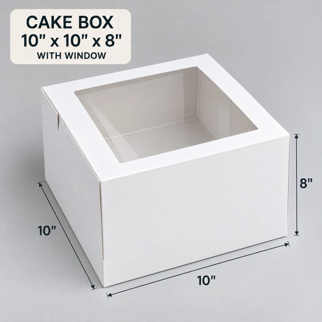 Cake Box With Window - 10x10x8