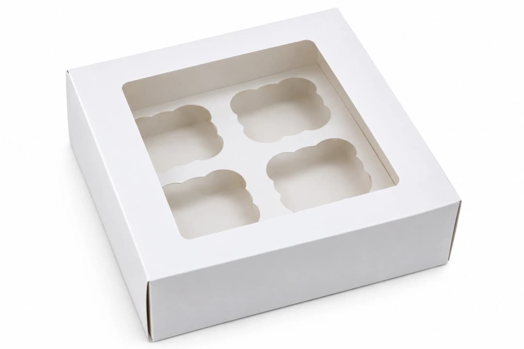 Cupcake box - 4pcs Holder (6.5 x 6.5 x 3.5")