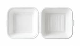 Bagasse Clampshell (Bento Box) - 6x6x3.5 view 1