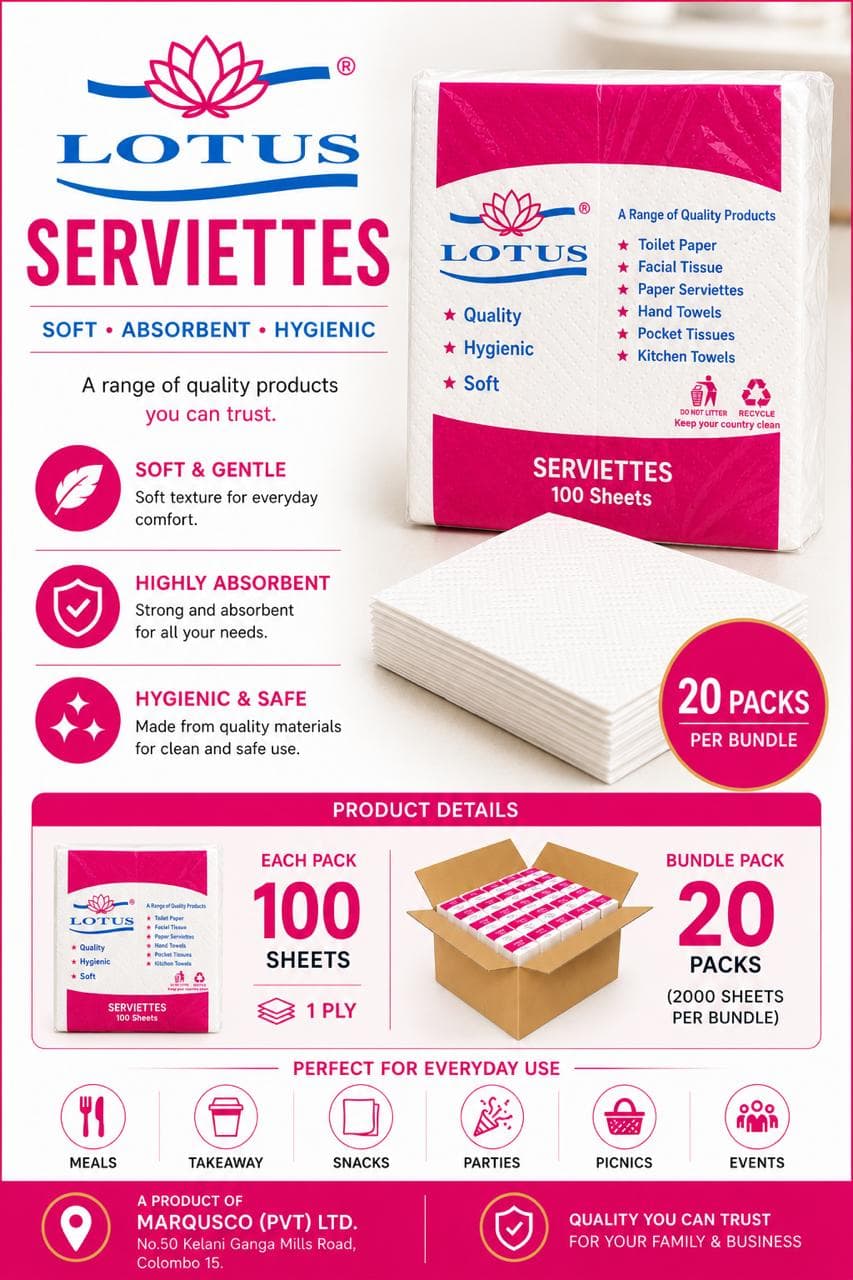 Paper Serviette Lotus - 1 ply / 100 sheet