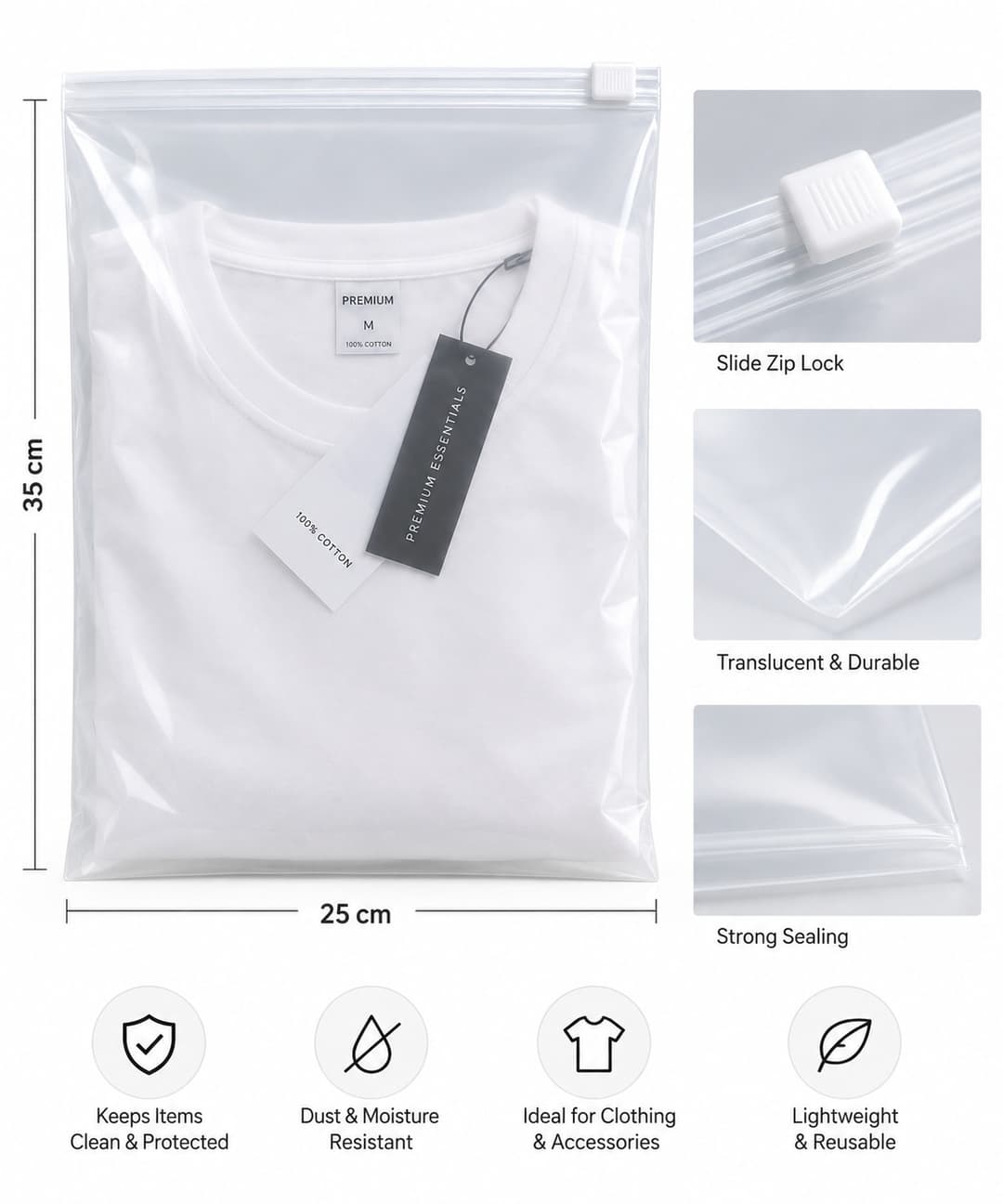 T-shirt Zip Bag - 25x35