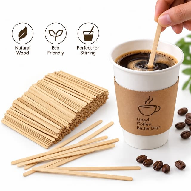 Wooden Coffee Stir - 14cm