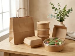 Custom branded kraft paper carry bags with handles