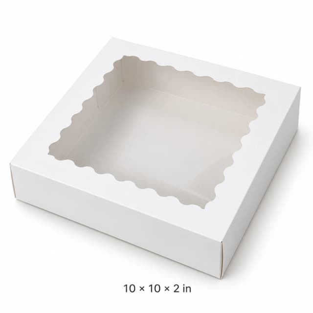 Brownie Box 12pcs White - 10 x 10 x 2 "