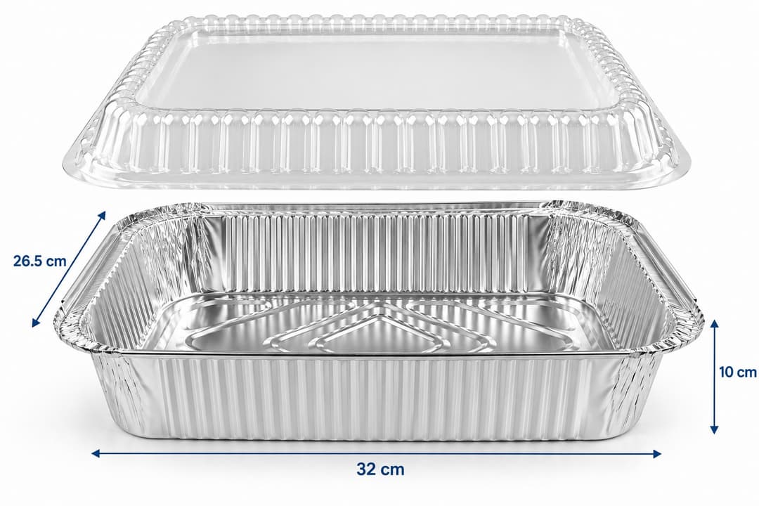 Aluminum Foil Container Plastic Lid - 5000ml (32 x 26.5 x 10 cm)