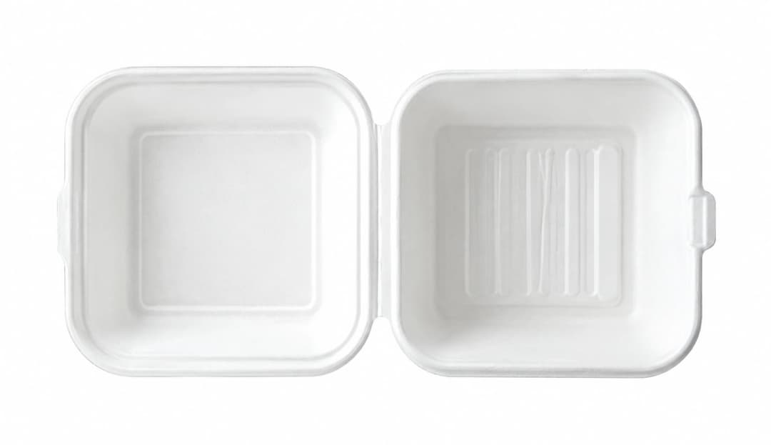 Bagasse Clampshell (Bento Box) - 6x6x3.5