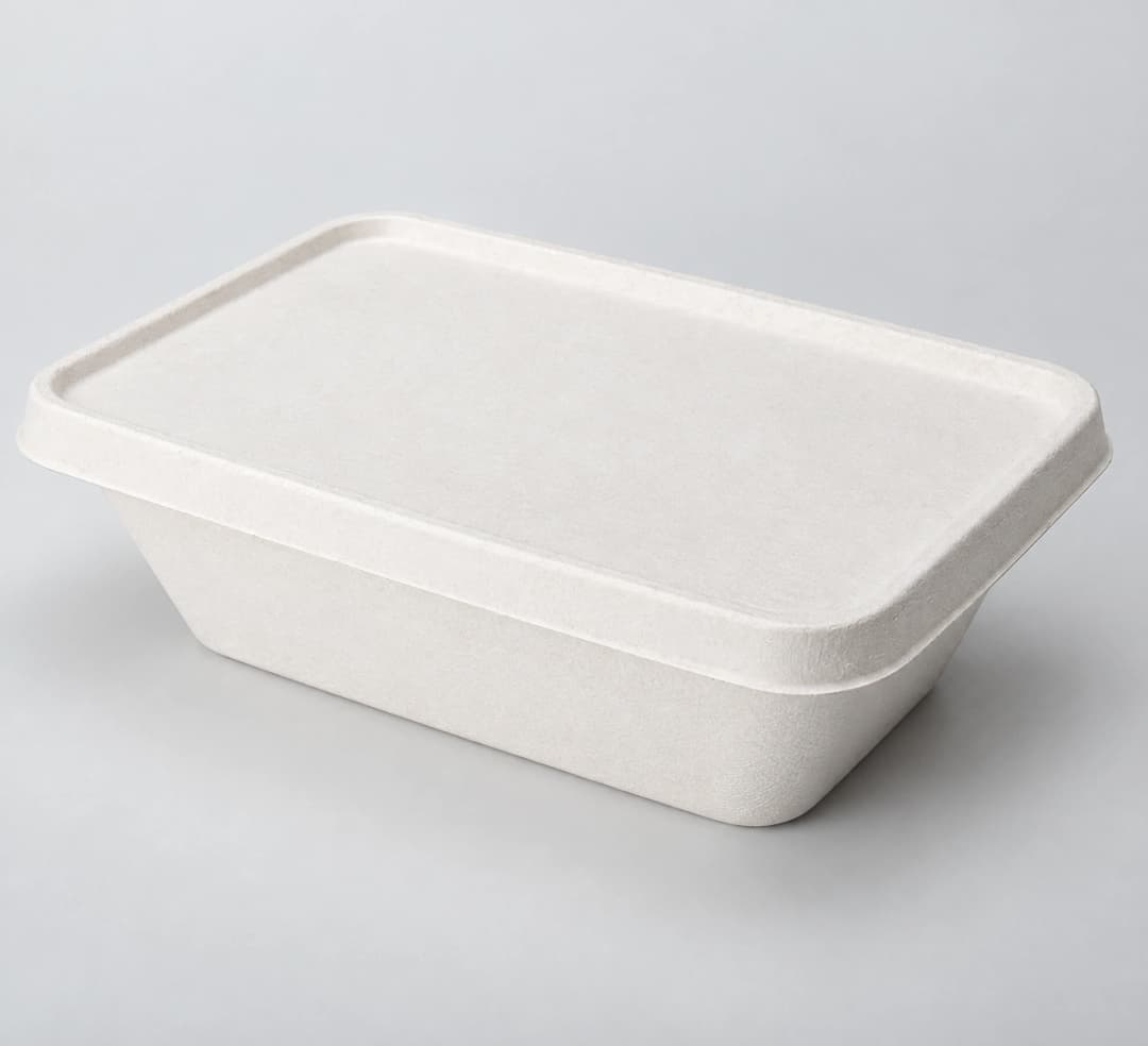 Bagasse Container With Lid - 1000ml