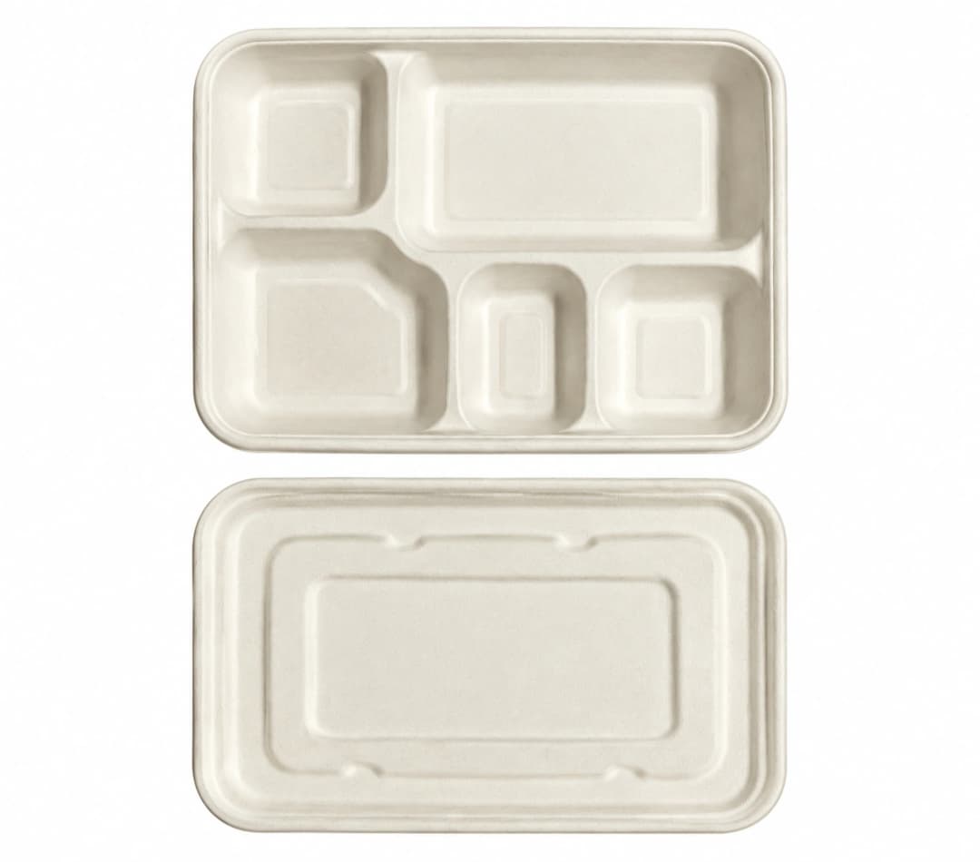 Bagasse Tray With Lid - 5CP