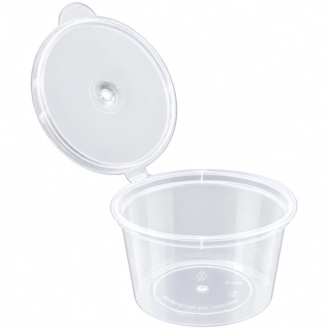 PET Attached Lid Container - 250ml (9 x 5.5 cm)