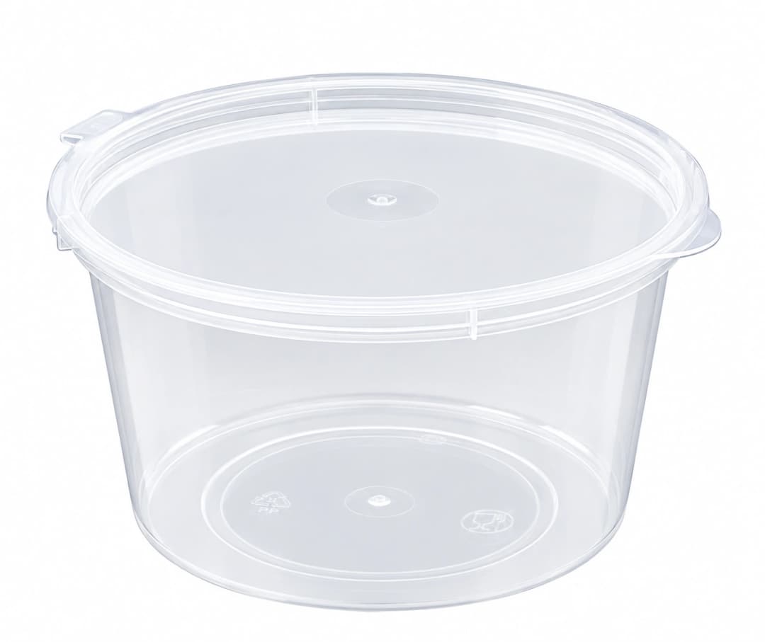 PET Attached Lid Container - 450ml (11.5 x 6 cm)