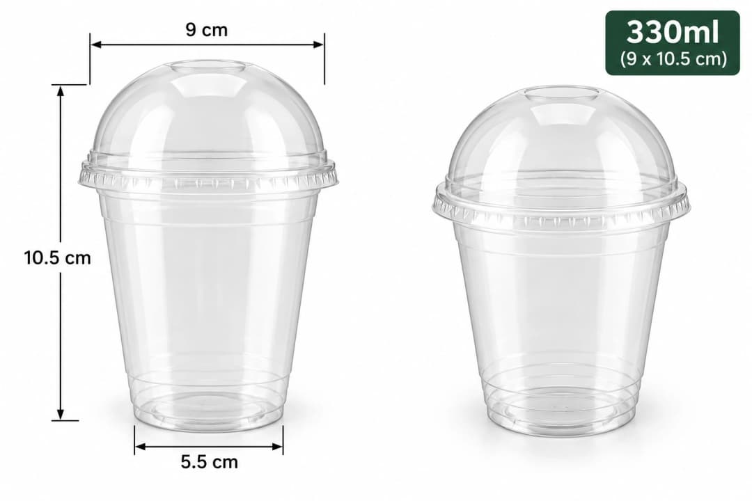 PET Cup Dome Lid - 330ml (9 x 10.5 cm)
