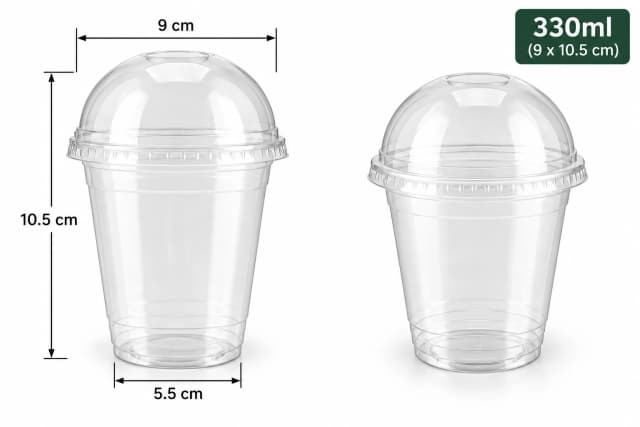 PET Cup Dome Lid - 330ml (9 x 10.5 cm)