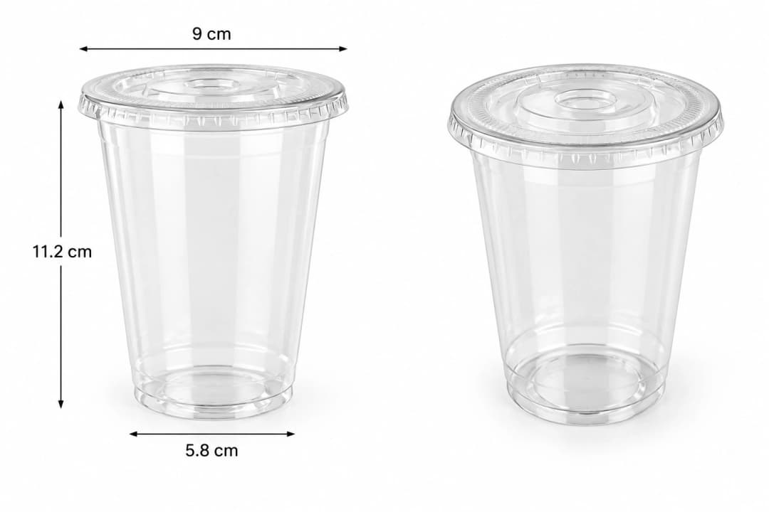 PET Cup Flat Lid - 330ml (9 x 10.5 cm)